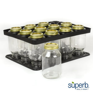 Regular mouth Pint Canning jars with Storage  / Drying rack 